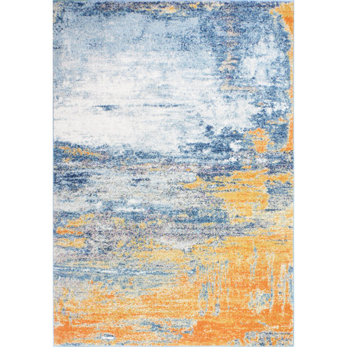 Hashtag Home Coughlin Performance Blue/Tangerine Rug & Reviews Wayfair